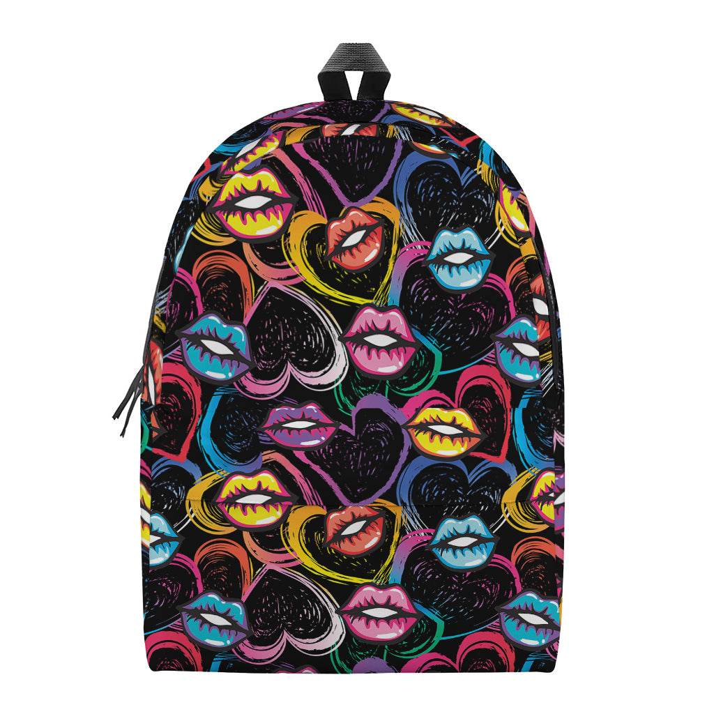 Funky Kiss Lips Pattern Print Backpack