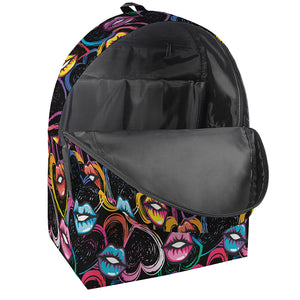 Funky Kiss Lips Pattern Print Backpack