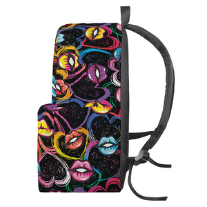 Funky Kiss Lips Pattern Print Backpack