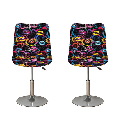 Funky Kiss Lips Pattern Print Bar Stool Covers