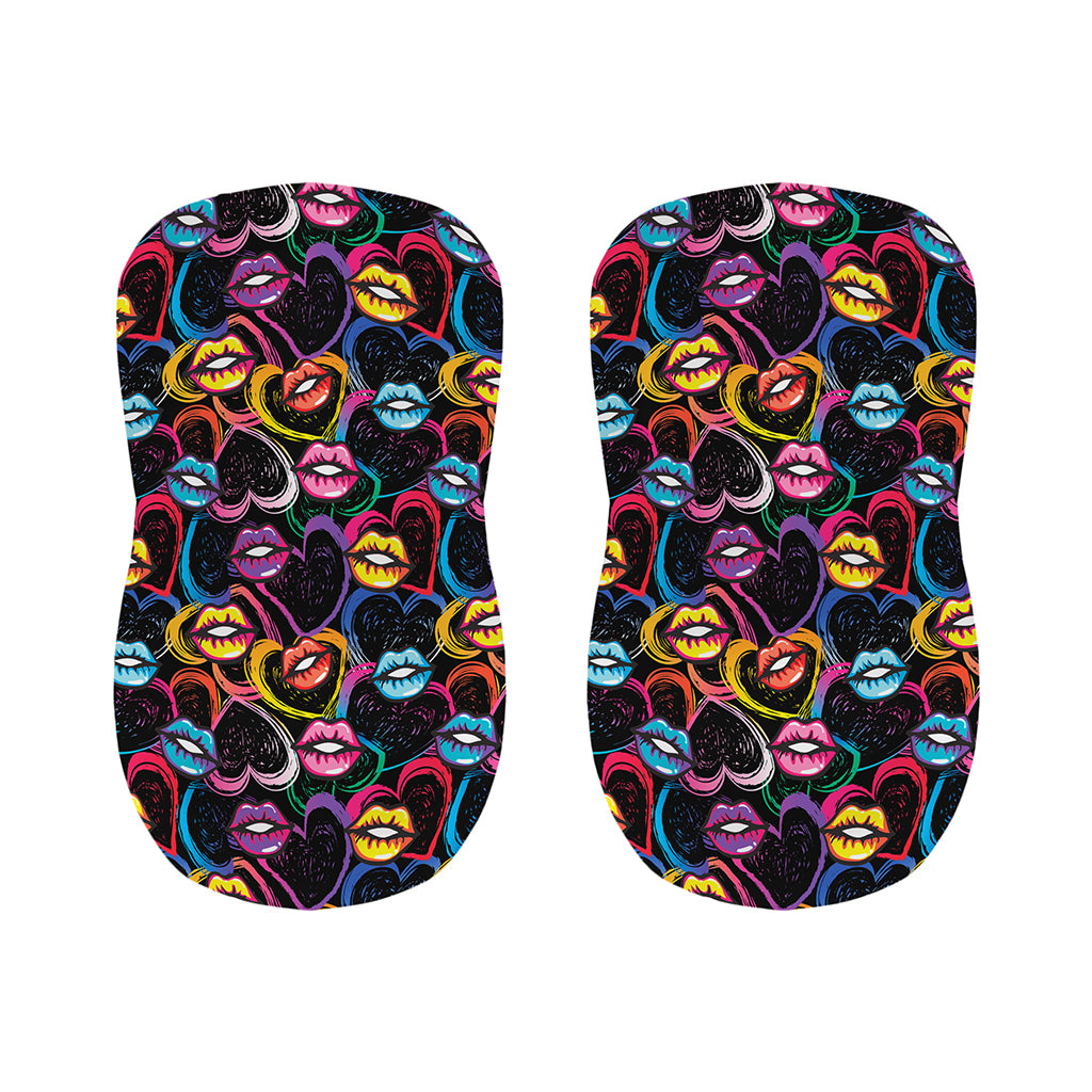Funky Kiss Lips Pattern Print Bar Stool Covers