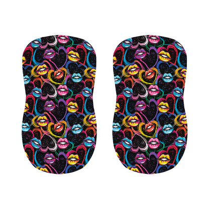 Funky Kiss Lips Pattern Print Bar Stool Covers