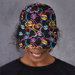 Funky Kiss Lips Pattern Print Baseball Cap