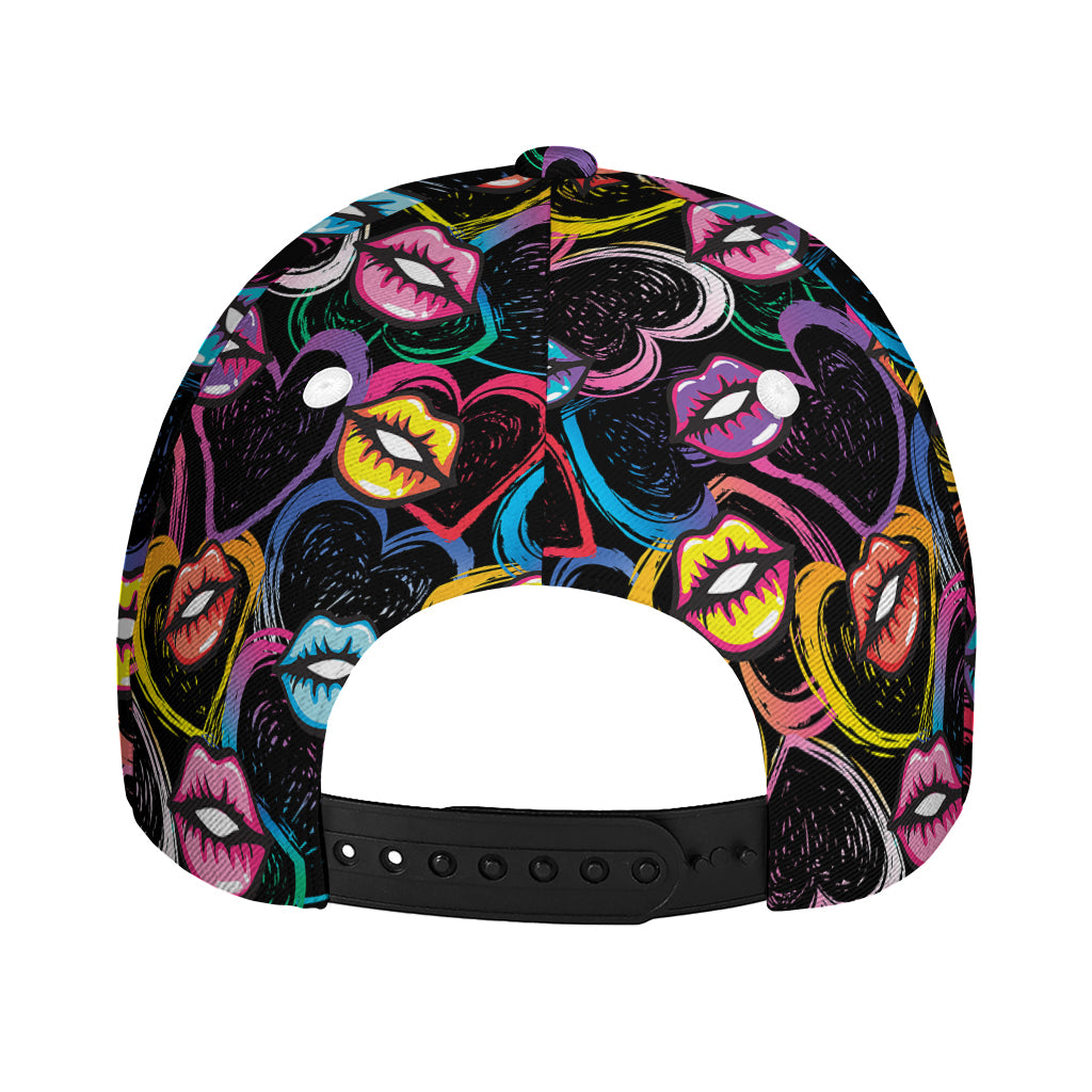 Funky Kiss Lips Pattern Print Baseball Cap