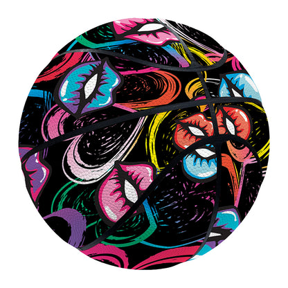 Funky Kiss Lips Pattern Print Basketball