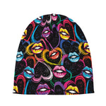 Funky Kiss Lips Pattern Print Beanie