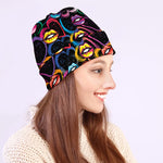 Funky Kiss Lips Pattern Print Beanie
