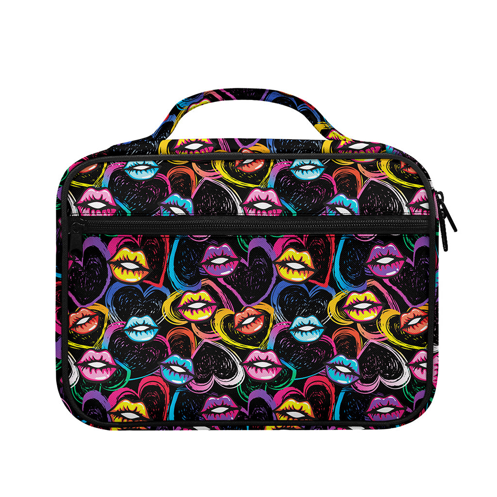 Funky Kiss Lips Pattern Print Briefcase Bible Bag