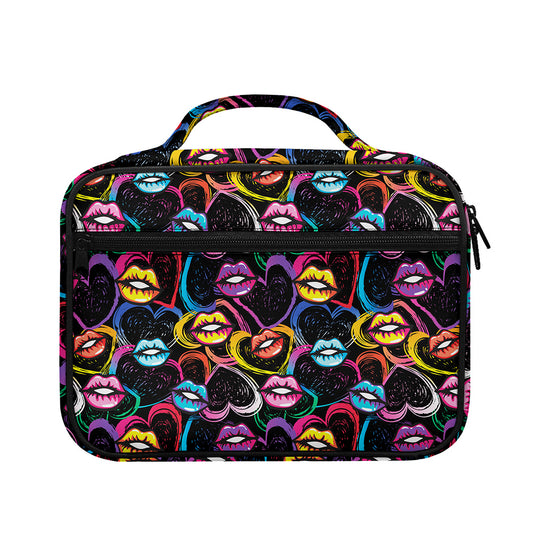 Funky Kiss Lips Pattern Print Briefcase Bible Bag