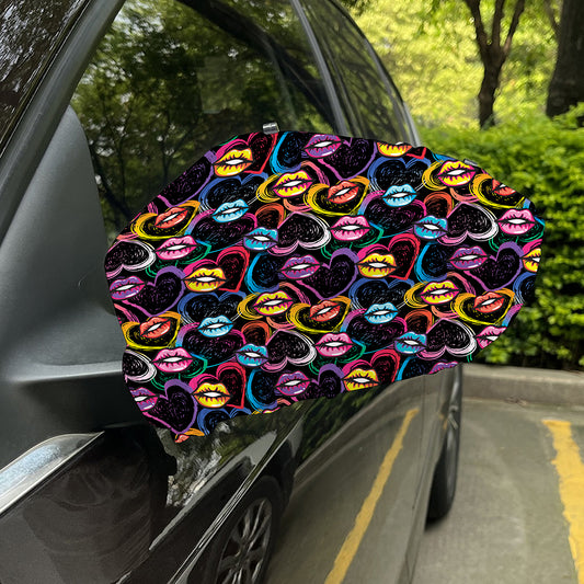 Funky Kiss Lips Pattern Print Car Side Mirror Covers