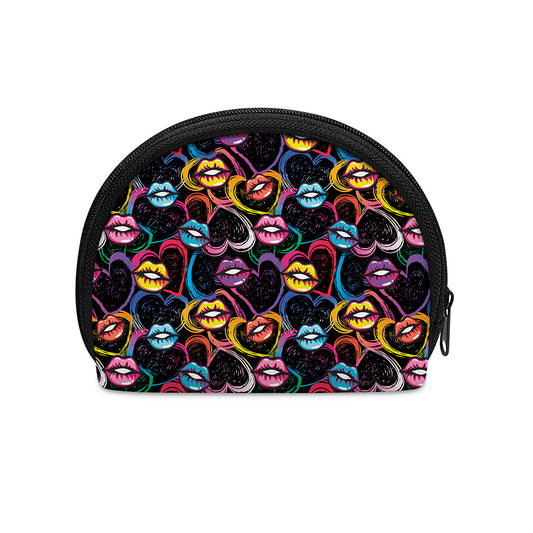 Funky Kiss Lips Pattern Print Coin Purse