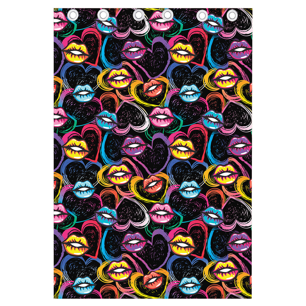 Funky Kiss Lips Pattern Print Curtain