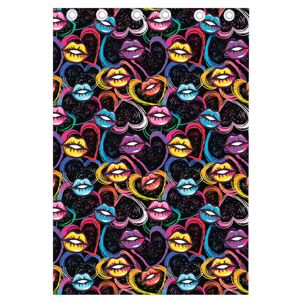 Funky Kiss Lips Pattern Print Curtain