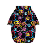 Funky Kiss Lips Pattern Print Dog Zip Up Hoodie
