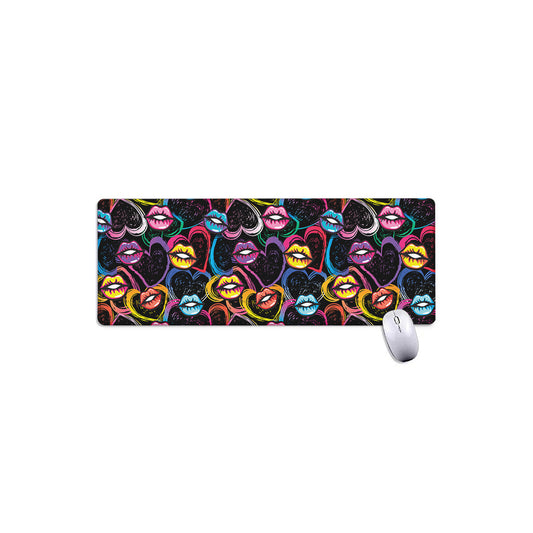 Funky Kiss Lips Pattern Print Extended Mouse Pad