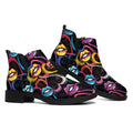 Funky Kiss Lips Pattern Print Flat Ankle Boots