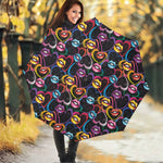 Funky Kiss Lips Pattern Print Foldable Umbrella