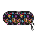 Funky Kiss Lips Pattern Print Glasses Case