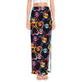 Funky Kiss Lips Pattern Print High Slit Maxi Skirt