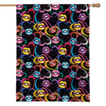 Funky Kiss Lips Pattern Print House Flag