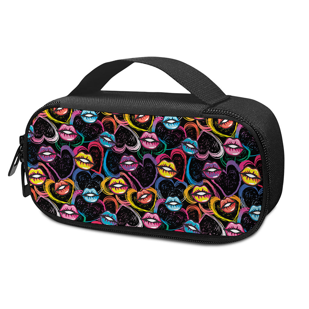 Funky Kiss Lips Pattern Print Insulin Cooler Travel Case