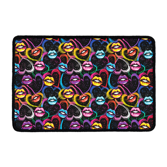 Funky Kiss Lips Pattern Print Kitchen Mat