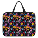 Funky Kiss Lips Pattern Print Laptop Sleeve With Handle