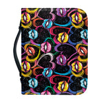 Funky Kiss Lips Pattern Print Leather Bible Cover