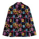 Funky Kiss Lips Pattern Print Men's Blazer