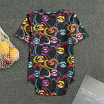 Funky Kiss Lips Pattern Print Men's Bodysuit