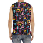 Funky Kiss Lips Pattern Print Men's Fitness Tank Top