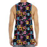 Funky Kiss Lips Pattern Print Men's Muscle Tank Top