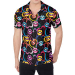 Funky Kiss Lips Pattern Print Men's Shirt