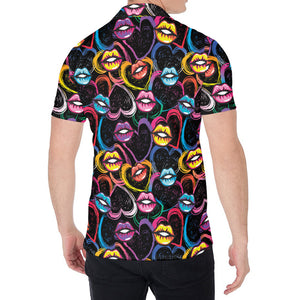 Funky Kiss Lips Pattern Print Men's Shirt