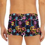 Funky Kiss Lips Pattern Print Men's Short Boxer Briefs