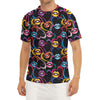 Funky Kiss Lips Pattern Print Men's Short Sleeve Rash Guard