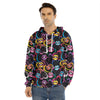 Funky Kiss Lips Pattern Print Men's Velvet Pullover Hoodie