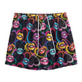 Funky Kiss Lips Pattern Print Mesh Shorts