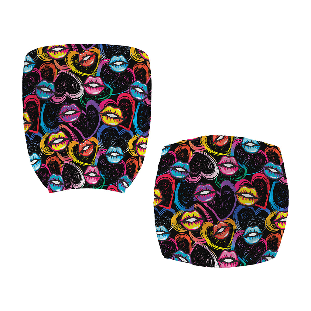 Funky Kiss Lips Pattern Print Office Chair Cover