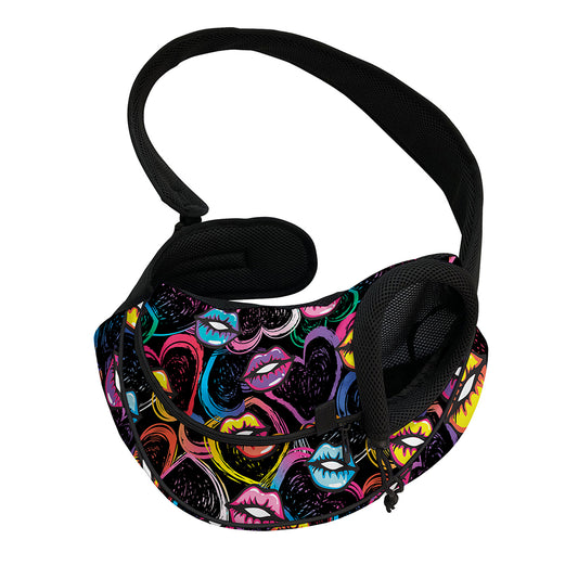 Funky Kiss Lips Pattern Print Pet Sling Carrier
