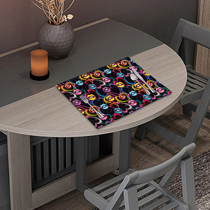 Funky Kiss Lips Pattern Print Placemat