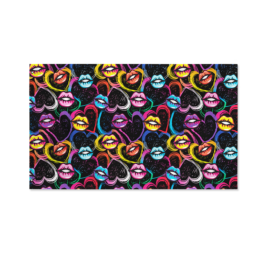 Funky Kiss Lips Pattern Print Polyester Flag
