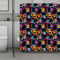 Funky Kiss Lips Pattern Print Polyester Shower Curtain