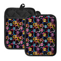 Funky Kiss Lips Pattern Print Pot Holders With Pocket