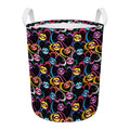 Funky Kiss Lips Pattern Print Round Laundry Basket