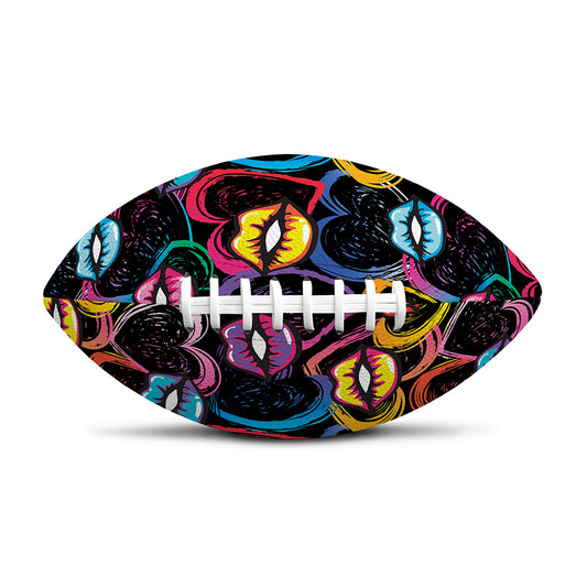 Funky Kiss Lips Pattern Print Rugby Ball
