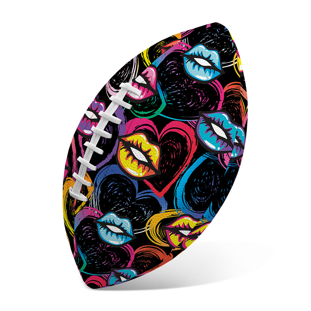 Funky Kiss Lips Pattern Print Rugby Ball
