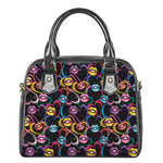 Funky Kiss Lips Pattern Print Shoulder Handbag