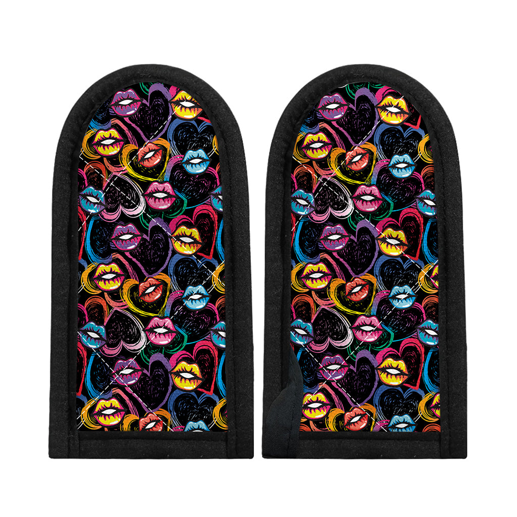 Funky Kiss Lips Pattern Print Skillet Handle Cover