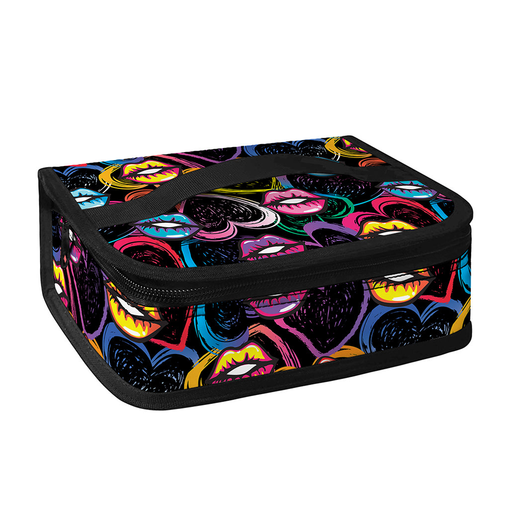 Funky Kiss Lips Pattern Print Small Lunch Bag